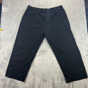 OLD NAVY Taylor Wide Leg Trouser Womens 2X Black Extra High Rise Linen Blend